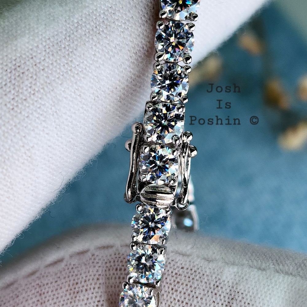 4MM Moissanite classic tennis bracelet in sterling silver